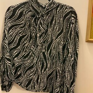 The Kooples Black and White Patterned Blouse. Sz 1 (2-4)